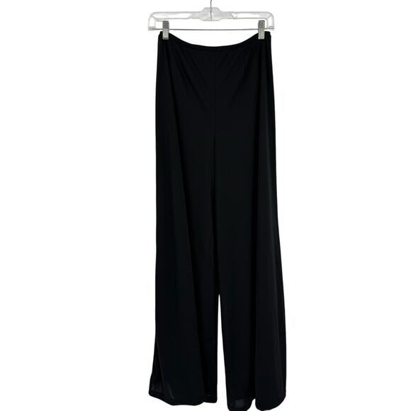 Concert Black Womens Extra Wide Leg Pants size 8 Tall Knit Pull on Elastic - Picture 5 of 7